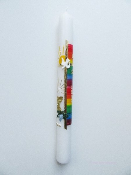 Kommunionkerze, Regenbogen